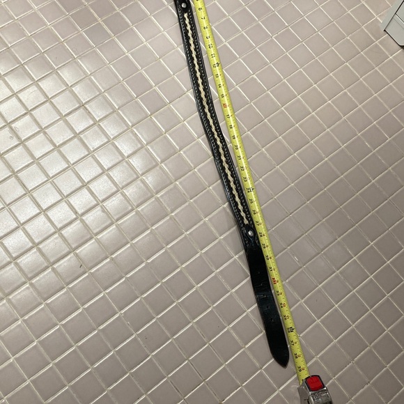 Vintage Pony hair Black and Tan Leather Belt - Picture 8 of 10